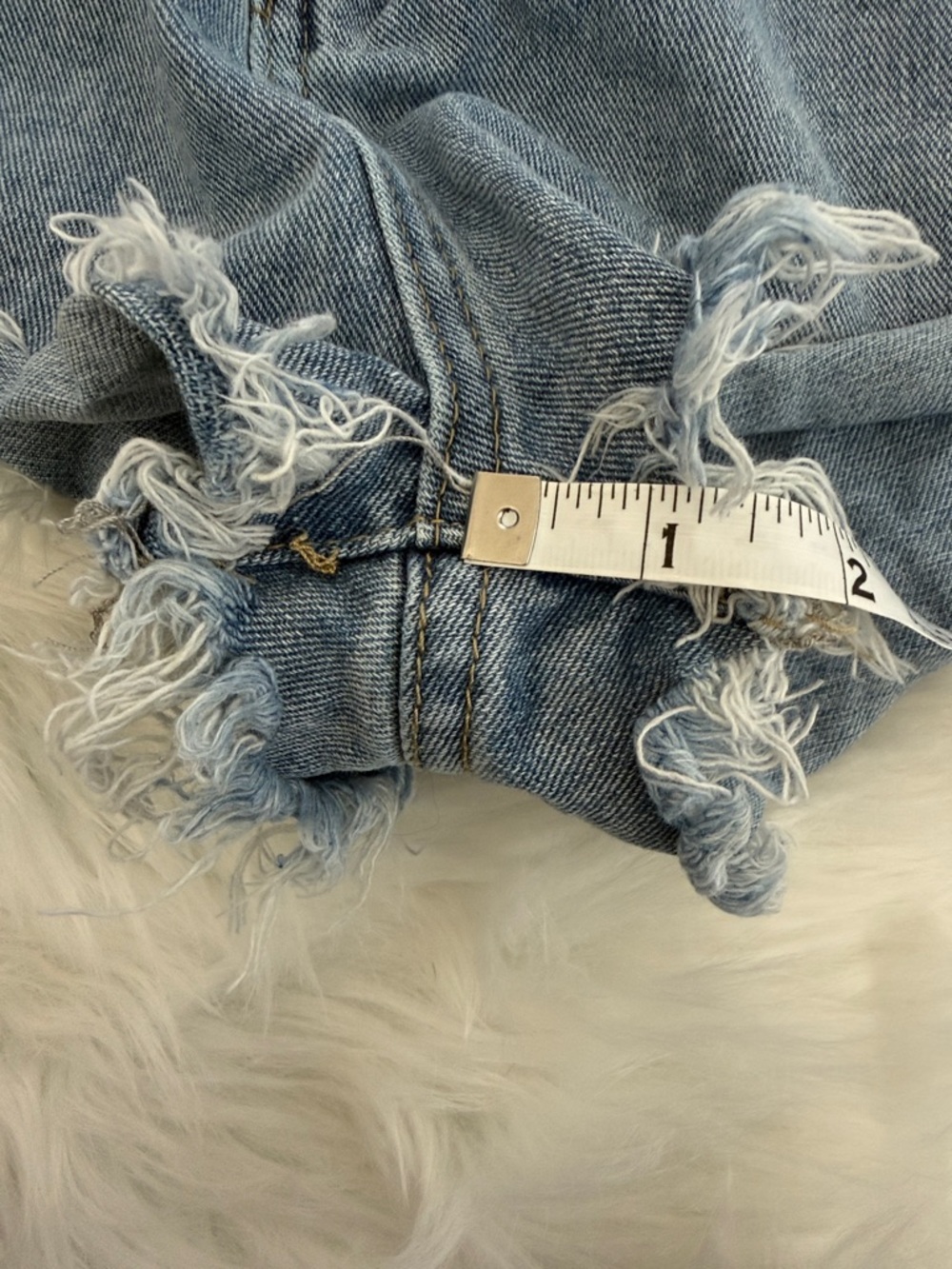 SHEIN Celestial Sun Moon Patch Denim Shorts Size Large Distressed Cutoff Shorts - Picture 6 of 8
